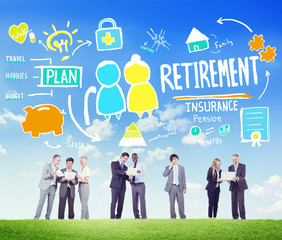 Wall Mural - Business People Retirement Career Digital Communication Concept
