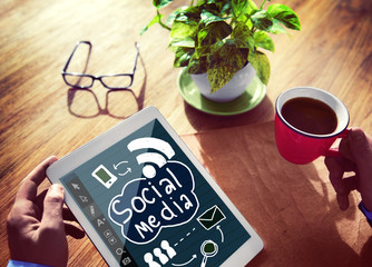 Poster - social media social networking technology connection concept