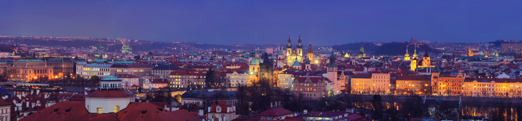 Poster - Panoramic aerial view of Prague