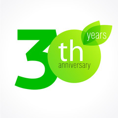 Wall Mural - 30 anniversary green logo