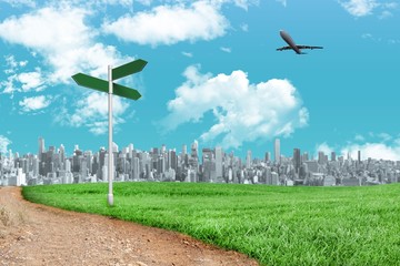 Poster - Composite image of graphic airplane