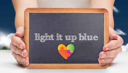 Poster - Light it up blue against field and sky