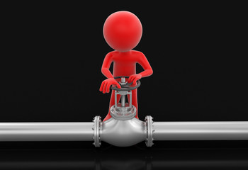 Poster - Pipeline and Man (clipping path included)