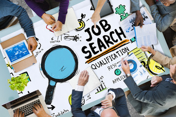 Poster - Job Search Qualification Resume Recruitment Application Concept