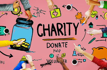 Wall Mural - Charity Donate Help Give Sharing Support Volunteer Concept