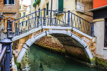 Sticker - Venice, Italy - Canal and historic tenements