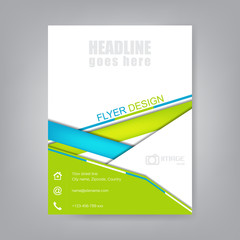 Aufkleber - business flyer, brochure template or corporate banner