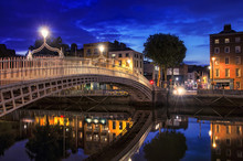 Bridge In Dublin At Night