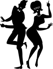 Wall Mural - The twist dancers silhouette