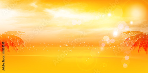 海 夕焼け 背景 Stock Vector Adobe Stock