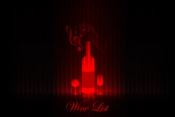 Wine list on the stage - red design