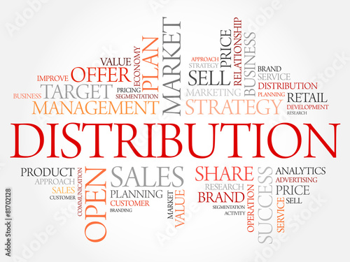 Fotografía Distribution word cloud, business concept