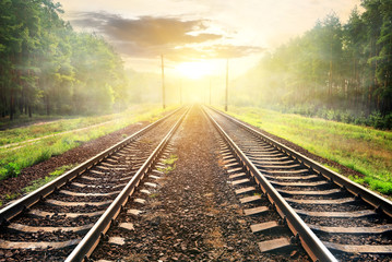 Fog over railroad