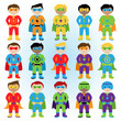 © pinkpueblo - Set of Boy Superheroes in Vector Format