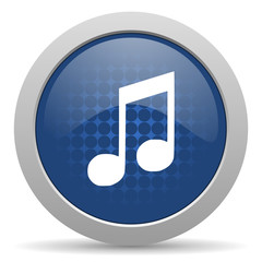 Poster - music blue glossy web icon