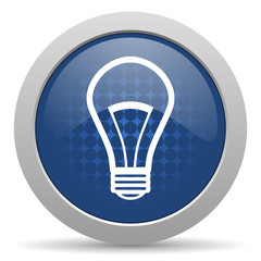 Leinwandbilder - bulb blue glossy web icon