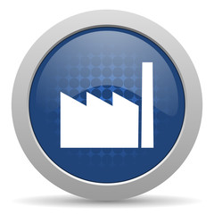 Poster - factory blue glossy web icon