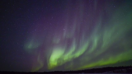 northern lights on the polar sky in yelloknife