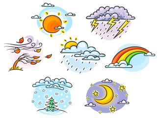 cartoon weather set