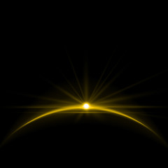 Wall Mural - rising sun over the earth planet with space background for your