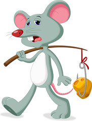 Wall Mural - Mice and a slice of cheese