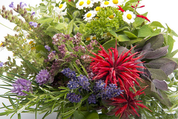 herb bouquet isolated on white background