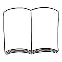 Freehand drawing of an open book | Public domain vectors