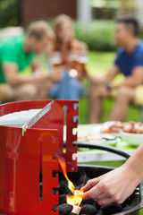 Canvas Print - Firing up the grill