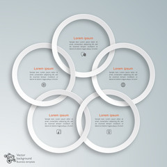 Wall Mural - Interlocking White Rings #Vector Graphic