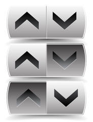 Poster - Up down arrow buttons with pressed, pushed versions. For vertica