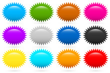 Starburst, Flash Shapes In 12 Colors