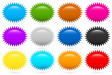 Poster - Starburst, flash shapes in 12 colors