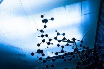 Wall Mural - Science Molecule DNA Model Structure, business teamwork concept