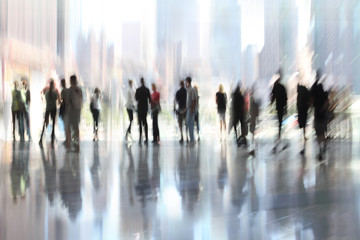 group of people in the lobby business center