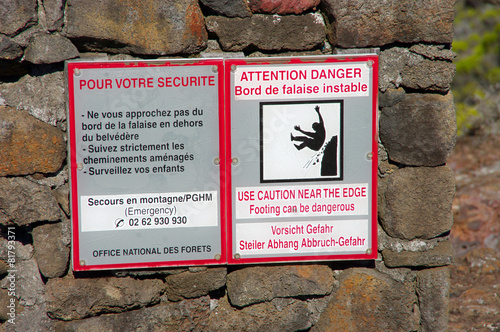 La Réunion Danger Chute Buy This Stock Photo And Explore