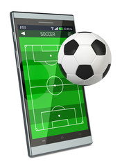 Wall Mural - soccer and new communication technology
