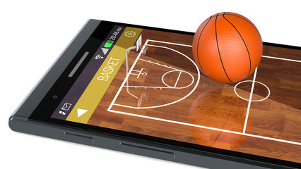 Wall Mural - basketball and new communication technology