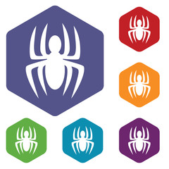 Poster - Spider rhombus icons