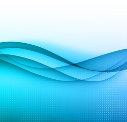 Poster - Abstract colorful blue vector waved background