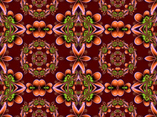 Flower Pattern In Fractal Design. Artwork For Creative Design, A