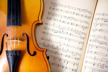 Vintage Viola On Sheet Music
