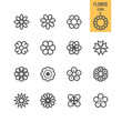 Set of flower icons. Vector illustration.