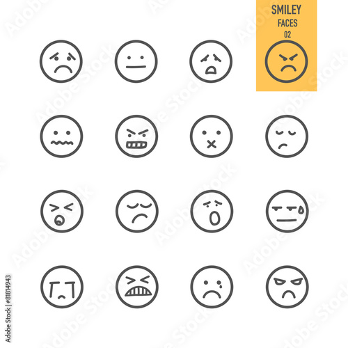 Fotografie, Obraz Smiley faces icons set. Vector illustration.