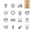 Farm icons set. Vector illustration.
