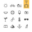 Set of travel icons. Vector illustration.