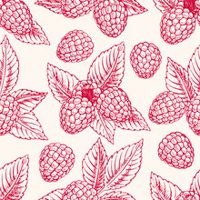 Background With Pink Raspberries