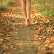 © VectorART - feet of beautiful hipster girl on autumn road