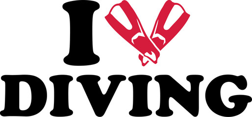 Poster - I love diving fins