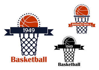 Wall Mural - Basketball sport game emblem or symbol