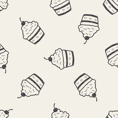 Wall Mural - doodle cake seamless pattern background